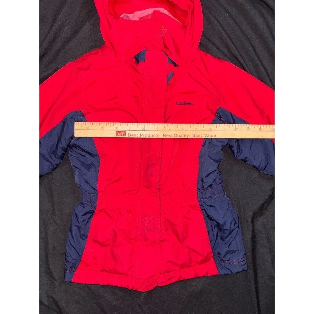 L.L.Bean L.L.Kid Toddler Jacket Size 3T Red Navy Hooded Insulated Full cabincore